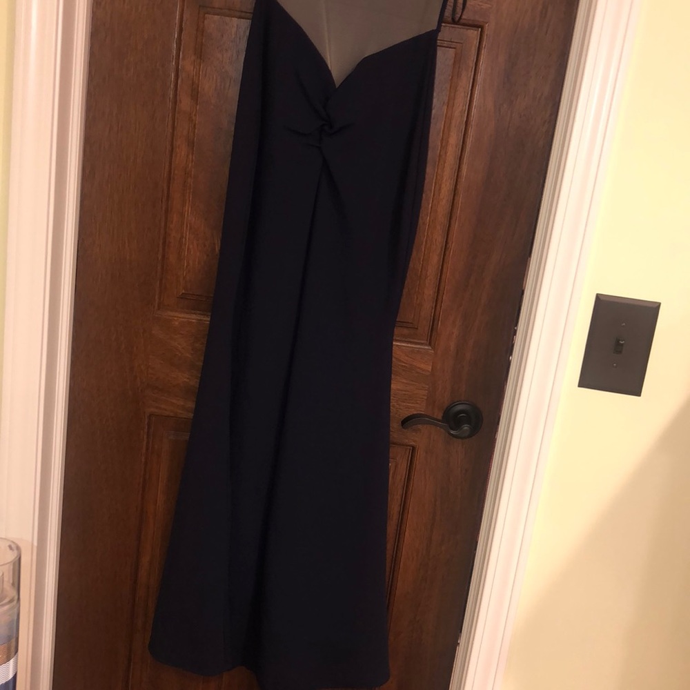 Navy Long Gown with Pearls - Picture 3 of 5